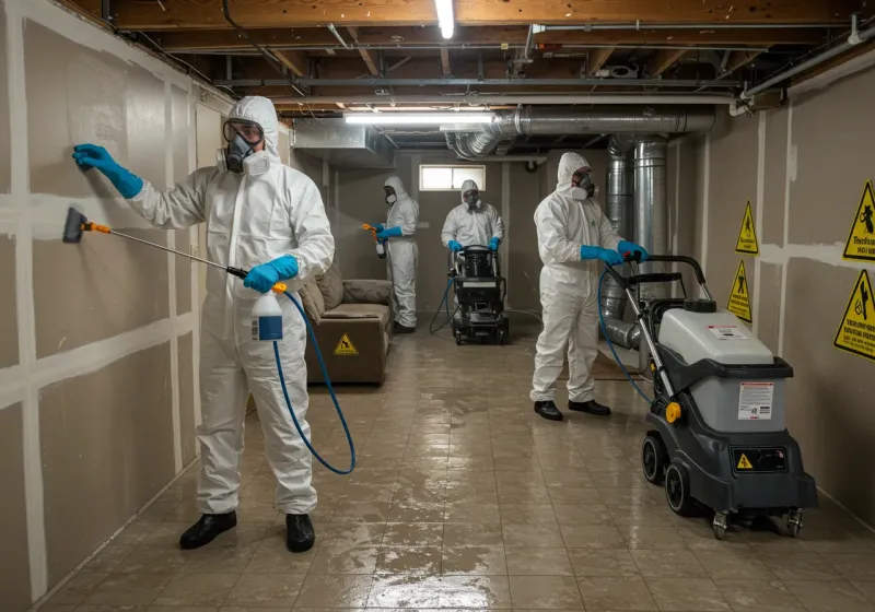 Basement Moisture Removal and Structural Drying process in Shelby, AL